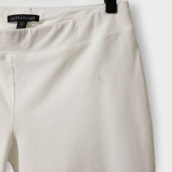 Eileen Fisher White Washable Crepe Viscose Pull On Ankle Pants Sz XS Casual - Picture 4 of 11